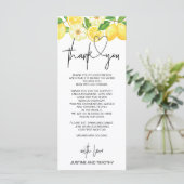 Hochzeitsempfang Danke Platz Einstellung Menükarte (Stehend Vorderseite)