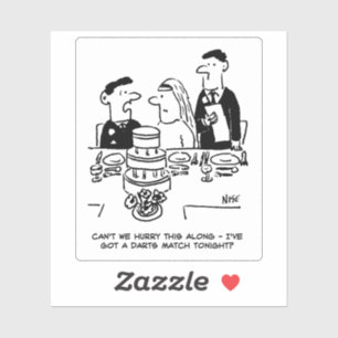Hochzeitsempfang-Darts passen zum Cartoon des Konf Aufkleber