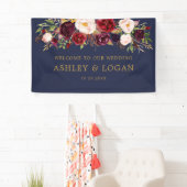 Hochzeitsempfang der Boavy Burgundy Watercolor Banner (Insitu)
