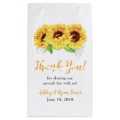 Hochzeitsempfang der gelben Sonnenblume Kleine Geschenktüte (Rückseite)