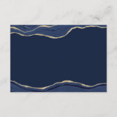 Hochzeitsempfang des Blue Agate Gold Glitzer Begleitkarte (Rückseite)