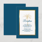 Hochzeitsempfang des Blue Palm Blue Begleitkarte (Vorne/Hinten)