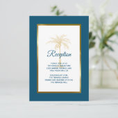 Hochzeitsempfang des Blue Palm Blue Begleitkarte (Stehend Vorderseite)