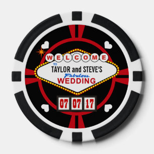 Hochzeitsempfang Drinks Tokens Vegas Casino Stil Pokerchips