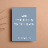 Hochzeitsempfang Dusty Blue Save the Date Ankündigung