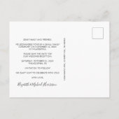 Hochzeitsempfang Dusty Rose Save the Date Ankündigungspostkarte (Rückseite)