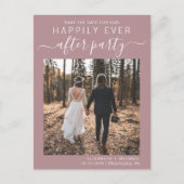 Hochzeitsempfang Dusty Rose Save the Date Ankündigungspostkarte (Vorderseite)