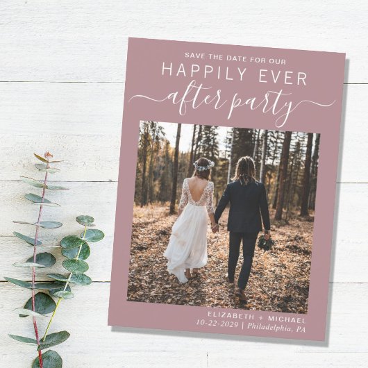 Hochzeitsempfang Dusty Rose Save the Date Ankündigungspostkarte