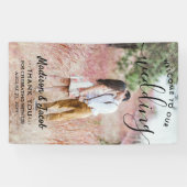 Hochzeitsempfang Einfaches vertikales Black Script Banner (Horizontal)