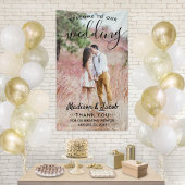 Hochzeitsempfang Einfaches vertikales Black Script Banner