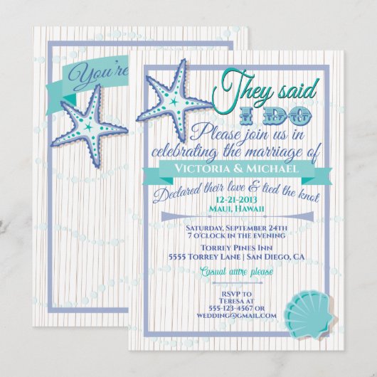 Hochzeitsempfang Einladung (Vorne/Hinten)