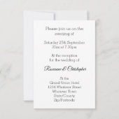 Hochzeitsempfang Einladung (Rückseite)