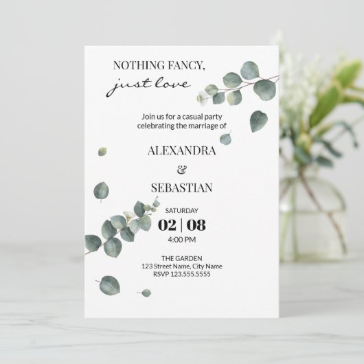 Hochzeitsempfang Einladung (Stehend Vorderseite)