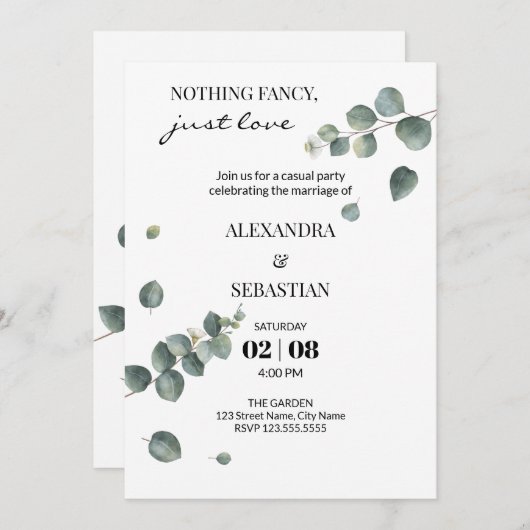 Hochzeitsempfang Einladung (Vorne/Hinten)