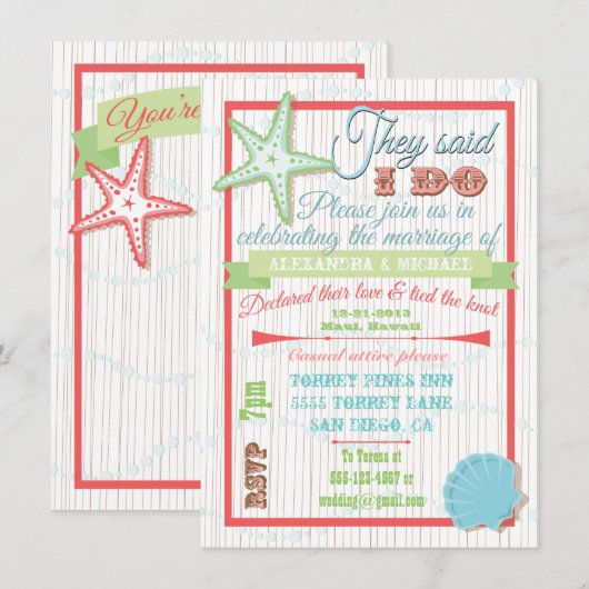 Hochzeitsempfang Einladung (Vorne/Hinten)