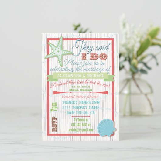 Hochzeitsempfang Einladung (Stehend Vorderseite)