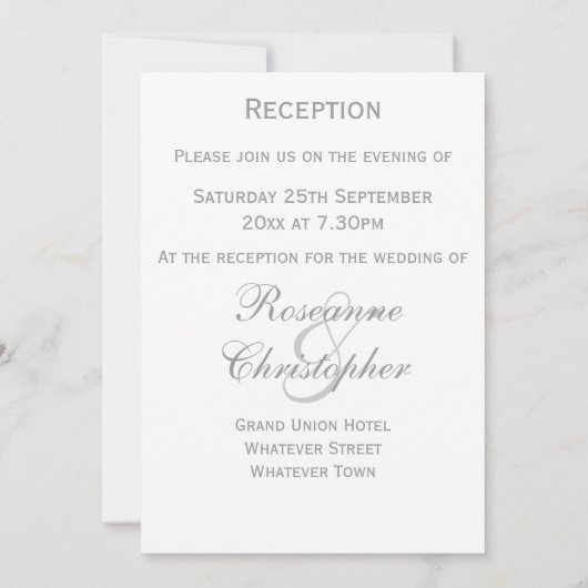 Hochzeitsempfang Einladung (Rückseite)