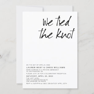 Hochzeitsempfang-Einladung Wir haben den Knoten ge Einladung