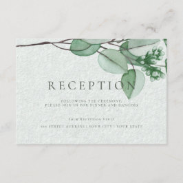 Hochzeitsempfang | Elegant Watercolor Eucalyptus Begleitkarte