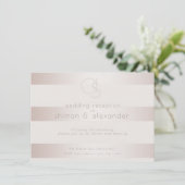 Hochzeitsempfang | Elegante Moderne Perle Begleitkarte (Stehend Vorderseite)