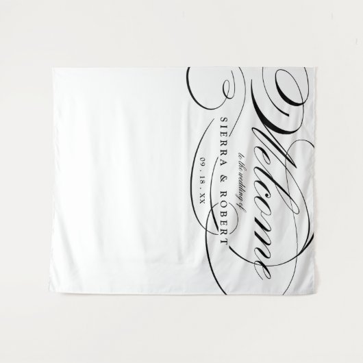 Hochzeitsempfang Eleganter Extravaganter Script Hi Wandteppich (Vorderseite (Horizontal))