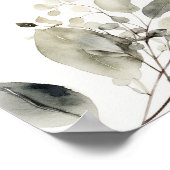 Hochzeitsempfang, elegantes Grün Poster (Ecke)