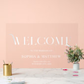 Hochzeitsempfang Elegantes Retro-Zeichen Acrylschild (Hochzeit)