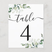 Hochzeitsempfang Eukalyptus-Tischnummer 4 (Rückseite)