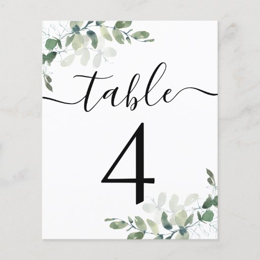 Hochzeitsempfang Eukalyptus-Tischnummer 4 (Vorderseite)