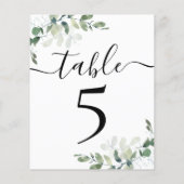 Hochzeitsempfang Eukalyptus-Tischnummer 5 (Rückseite)