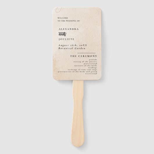 Hochzeitsempfang Fächer (Vorderseite)