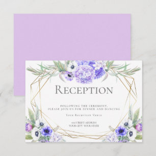 Hochzeitsempfang   Floraler Brautstrauß violette A Einladung