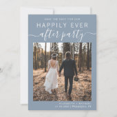 Hochzeitsempfang Foto Dusty Blue Save The Date (Vorderseite)