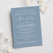 Hochzeitsempfang Foto Dusty Blue Save the Date Ankündigung