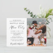 Hochzeitsempfang Foto glücklich immer nach dem Par Einladung (Stehend Vorderseite)