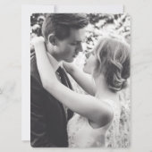 Hochzeitsempfang Foto mit rosafarbenem Blatt Einladung (Rückseite)