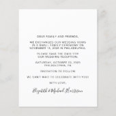 Hochzeitsempfang Foto Save the Date (Rückseite)