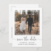 Hochzeitsempfang Foto Save the Date Ankündigungspostkarte (Vorne/Hinten)