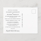 Hochzeitsempfang Foto Save the Date Ankündigungspostkarte (Rückseite)