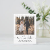 Hochzeitsempfang Foto Save the Date Ankündigungspostkarte (Stehend Vorderseite)