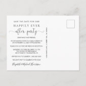 Hochzeitsempfang Foto Save the Date Ankündigungspostkarte (Rückseite)