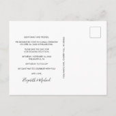 Hochzeitsempfang Foto Save the Date Ankündigungspostkarte (Rückseite)