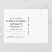 Hochzeitsempfang Foto Save the Date Ankündigungspostkarte (Rückseite)