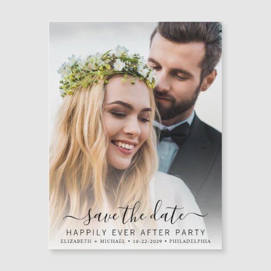 Hochzeitsempfang Foto Save the Date Magneteinladung (Vorderseite)