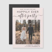 Hochzeitsempfang Foto Save the Date rosa Magnetkarte (Vorne/Hinten)