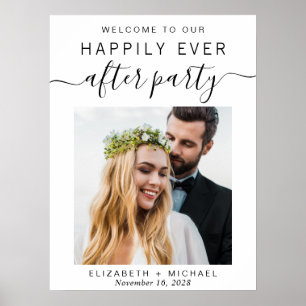Hochzeitsempfang Foto Willkommen Poster