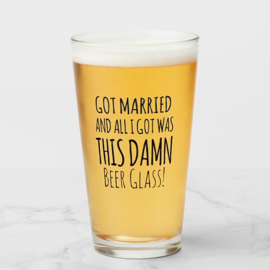 Hochzeitsempfang Funny Personalisiert Beer Brille Glas (Vorne (Gefüllt))