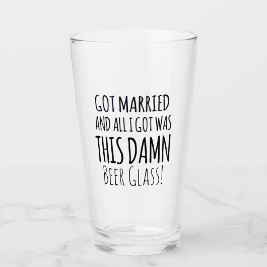 Hochzeitsempfang Funny Personalisiert Beer Brille Glas (Vorderseite)