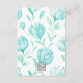 Hochzeitsempfang für aquamarine Peonies Begleitkarte (Rückseite)