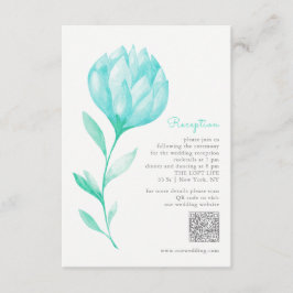 Hochzeitsempfang für aquamarine Peonies Begleitkarte